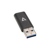 V7 - V7USB3AC cambiador de género para cable USB A USB C Negro