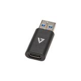 V7 - V7USB3AC cambiador de género para cable USB A USB C Negro