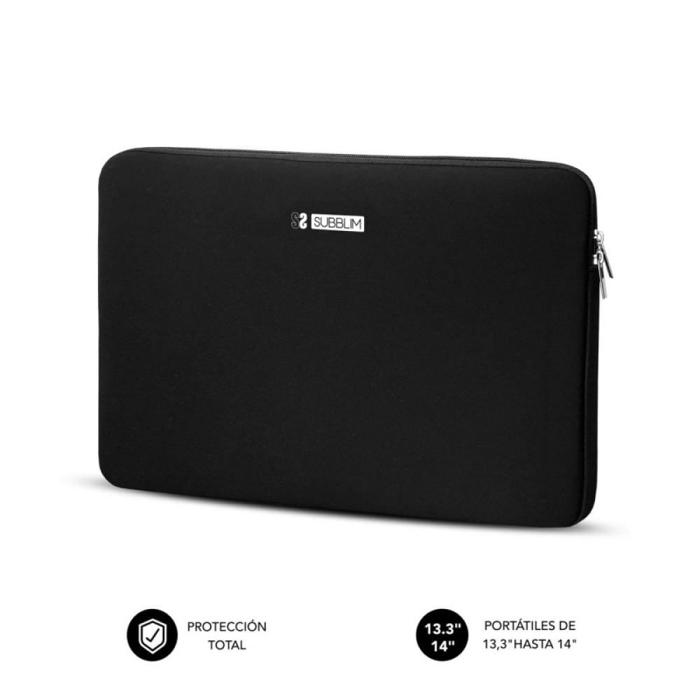 SUBBLIM - Funda Ordenador Business Laptop Sleeve Neoprene 13,3-14" Black