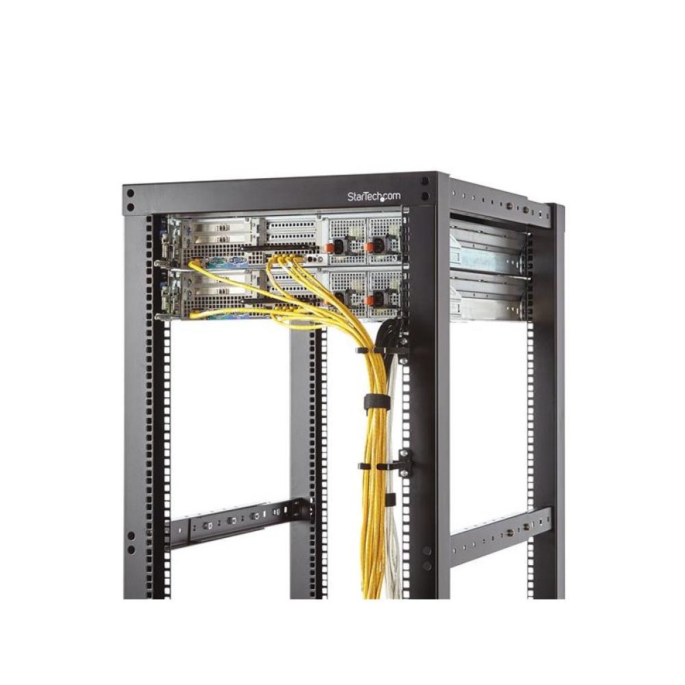 StarTech.com - Anilla Pasacables en D Vertical 1U para Gestión de Cableado en Armarios Racks - Guiacables 5,7x10cm