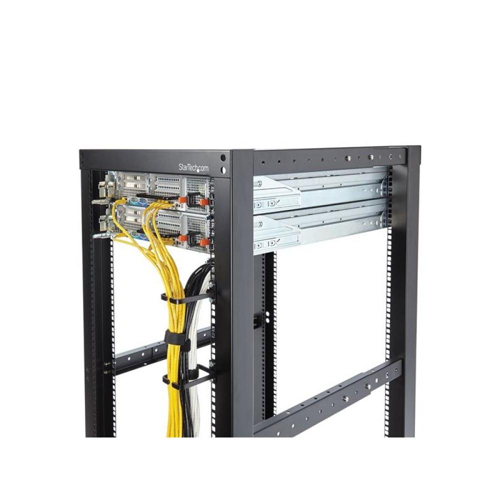 StarTech.com - Anilla Pasacables en D Vertical 1U para Gestión de Cableado en Armarios Racks - Guiacables 5,7x10cm