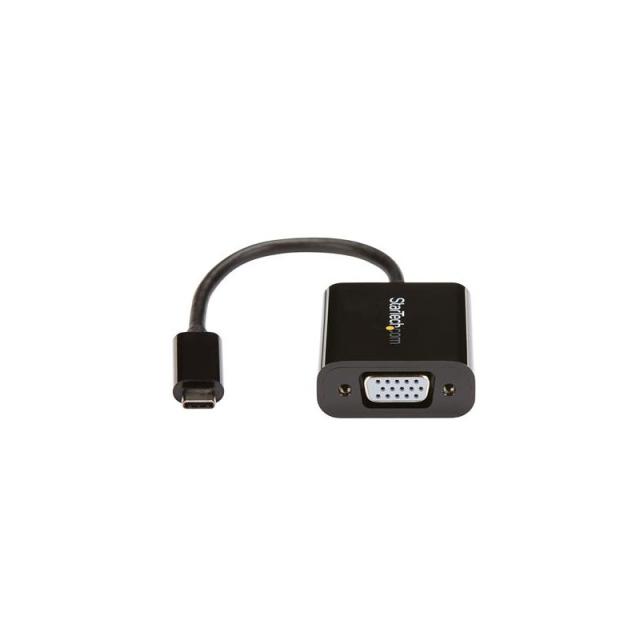 StarTech.com - Adaptador USB C a VGA - Negro - 1080p - Convertidor de Vídeo para su MacBook Pro - Dongle de Pantalla USB Tipo C
