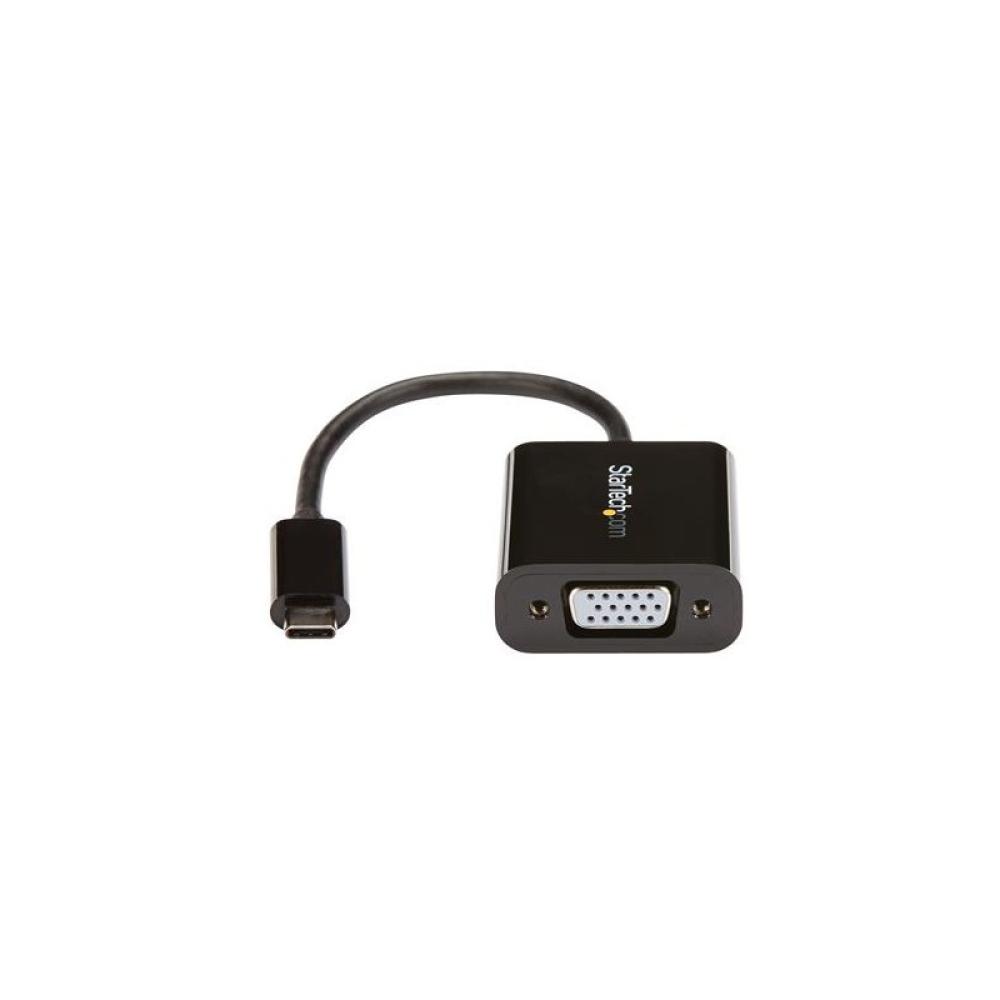 StarTech.com - Adaptador USB C a VGA - Negro - 1080p - Convertidor de Vídeo para su MacBook Pro - Dongle de Pantalla USB Tipo C
