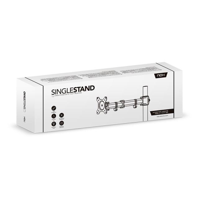 NOX - NXLITESNGLSTAND soporte para monitor 68,6 cm (27") Abrazadera Negro