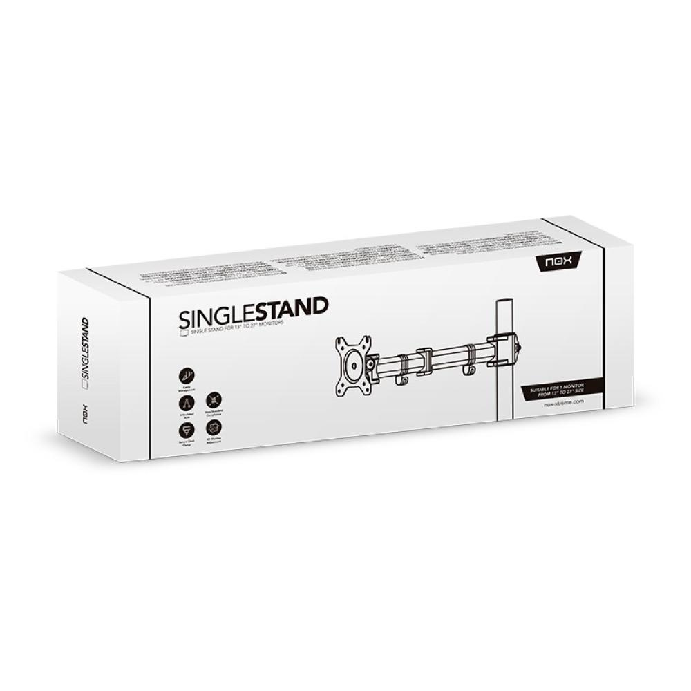 NOX - NXLITESNGLSTAND soporte para monitor 68,6 cm (27") Abrazadera Negro