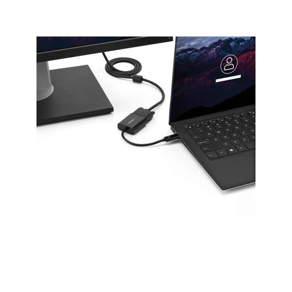 StarTech.com - Adaptador USB C a VGA - Negro - 1080p - Convertidor de Vídeo para su MacBook Pro - Dongle de Pantalla USB Tipo C