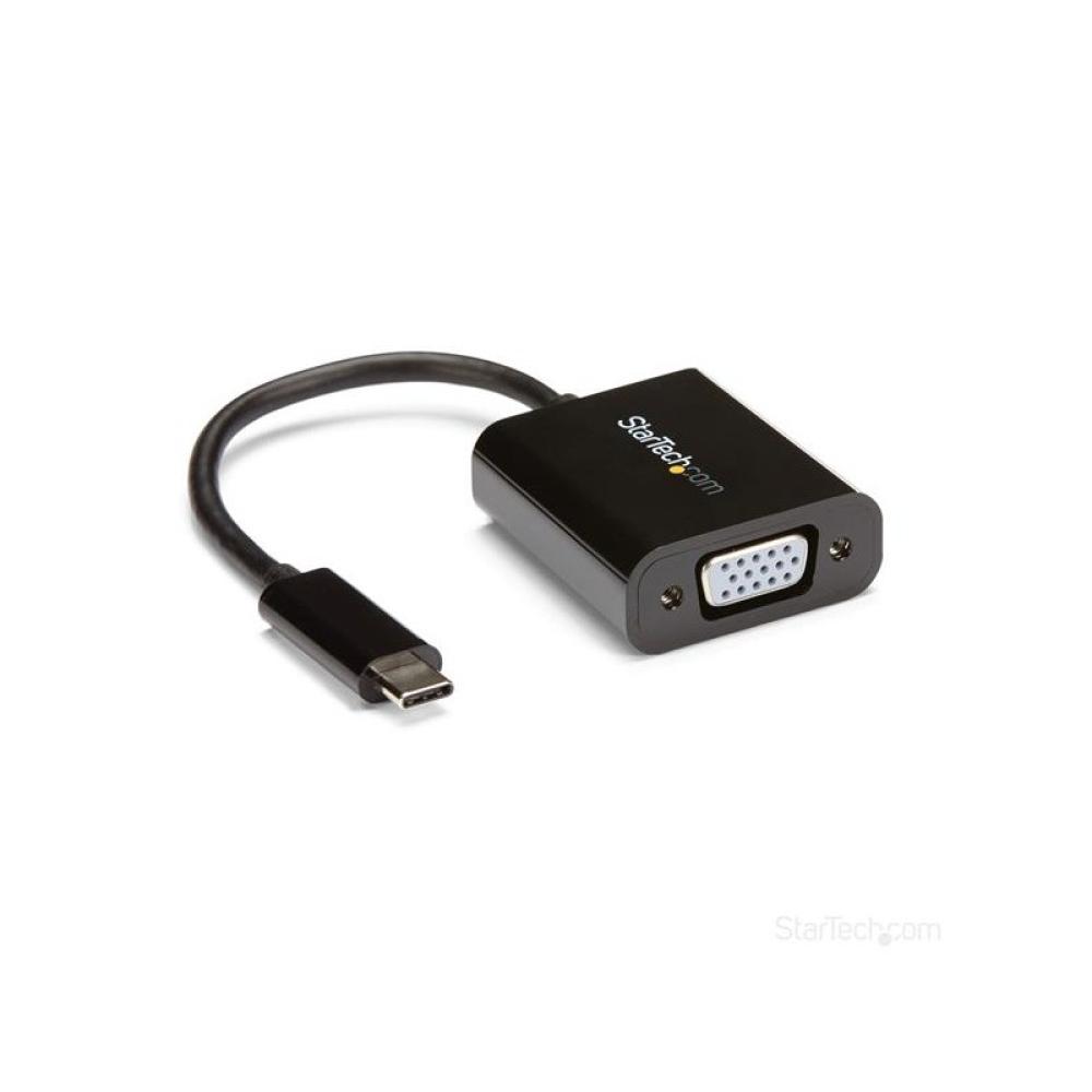 StarTech.com - Adaptador USB C a VGA - Negro - 1080p - Convertidor de Vídeo para su MacBook Pro - Dongle de Pantalla USB Tipo C
