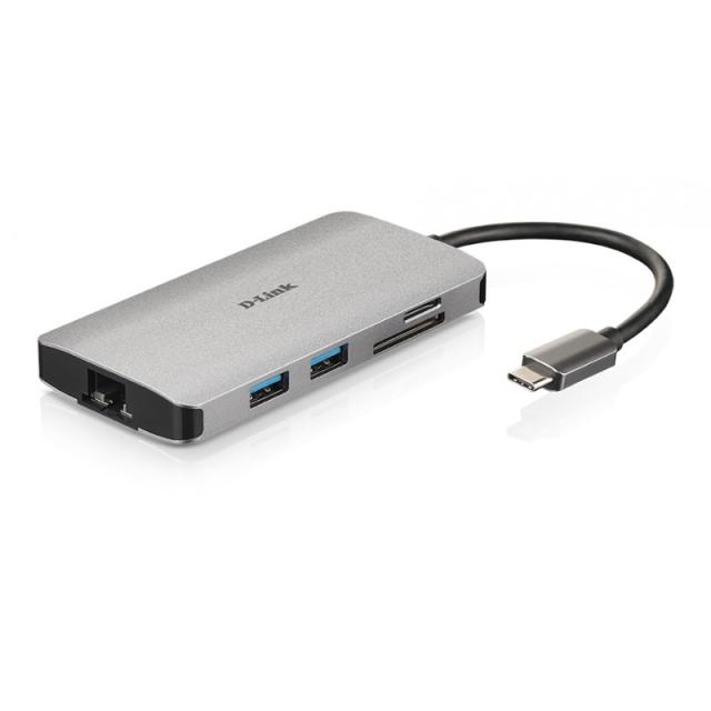 D-Link - DUB-M810 base para portátil y replicador de puertos Alámbrico USB 3.2 Gen 1 (3.1 Gen 1) Type-C Aluminio
