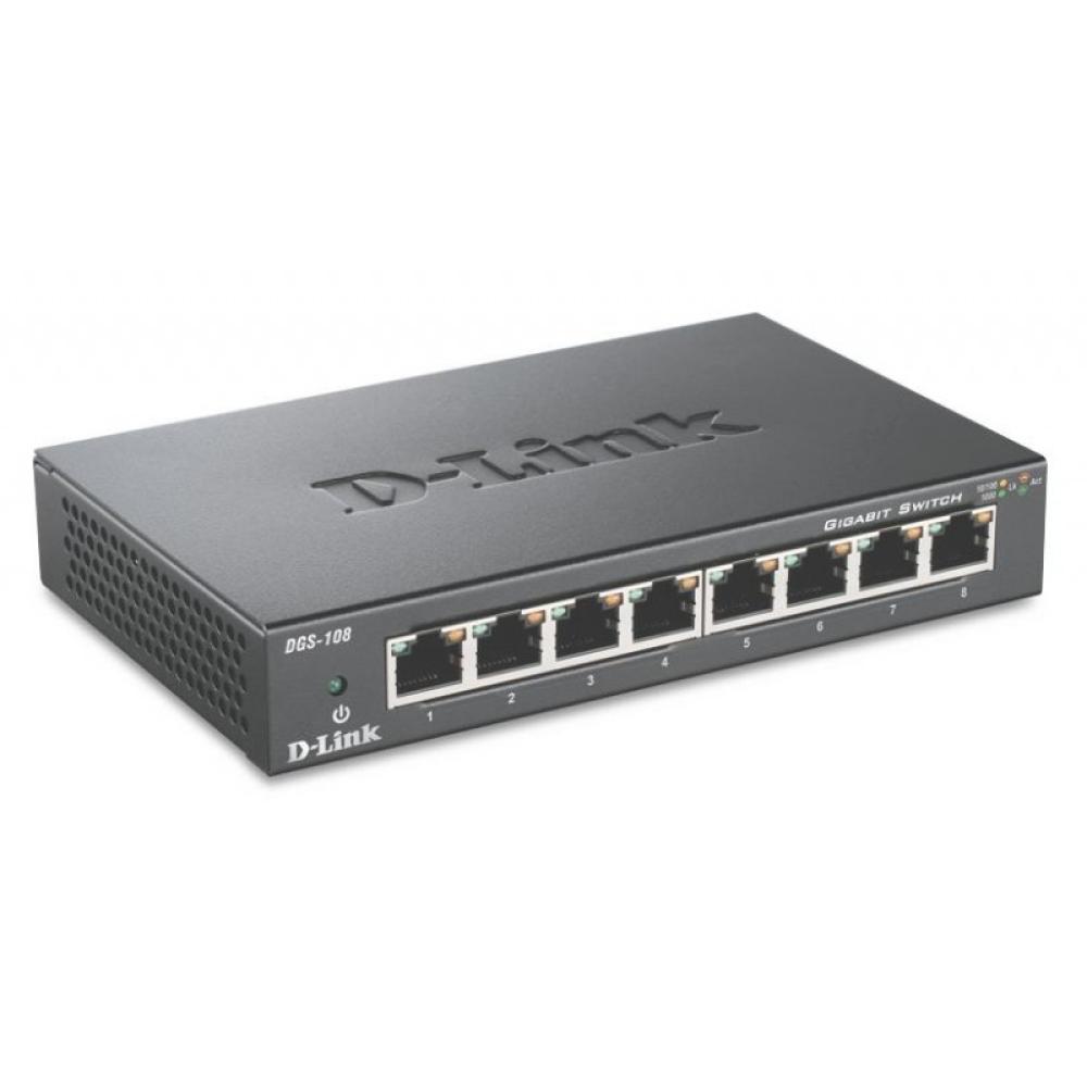D-Link - DGS-108 No administrado L2 Gigabit Ethernet (10/100/1000) Negro