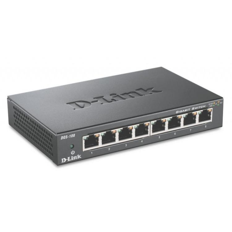 D-Link - DGS-108 No administrado L2 Gigabit Ethernet (10/100/1000) Negro