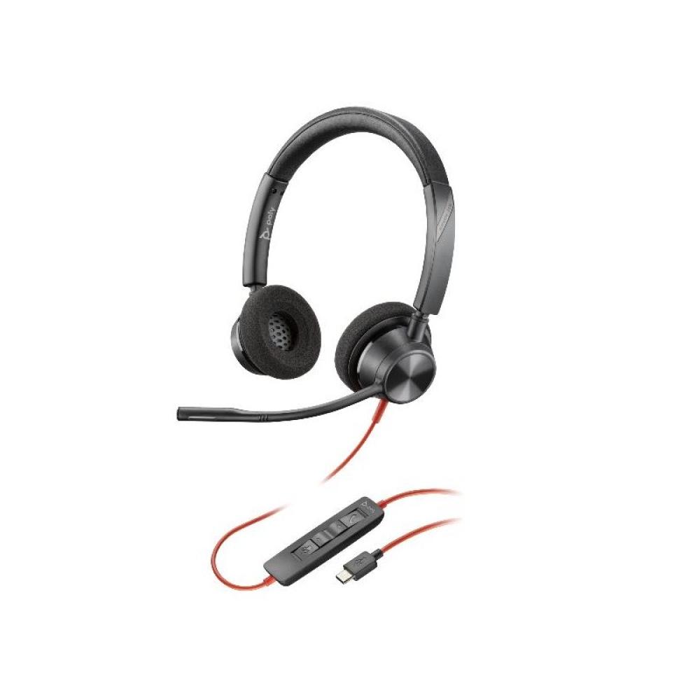 HP Poly - Auriculares estéreo Poly Blackwire 3320 USB-C + Adaptador USB-C/A
