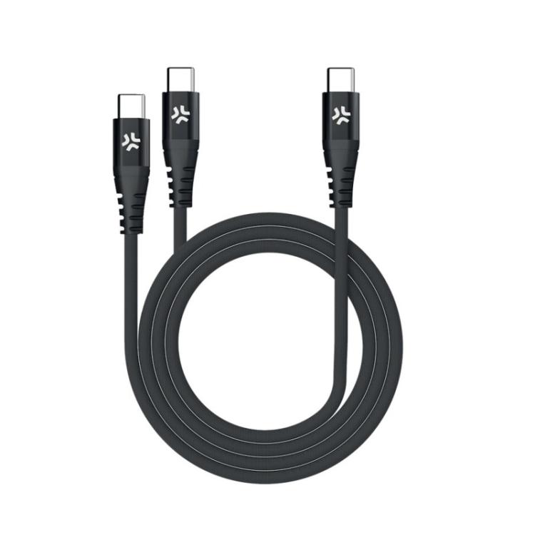 Celly - CABLE USBC A 2USBC BK