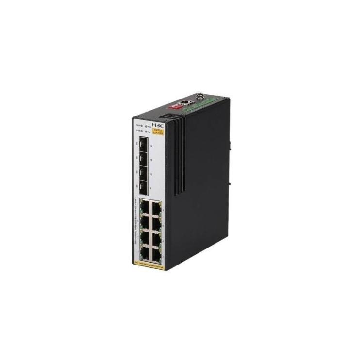 H3C - IE4300-12P-PWR Gestionado L2 Gigabit Ethernet (10/100/1000) Energía sobre Ethernet (PoE) DIN rail Negro, Plata