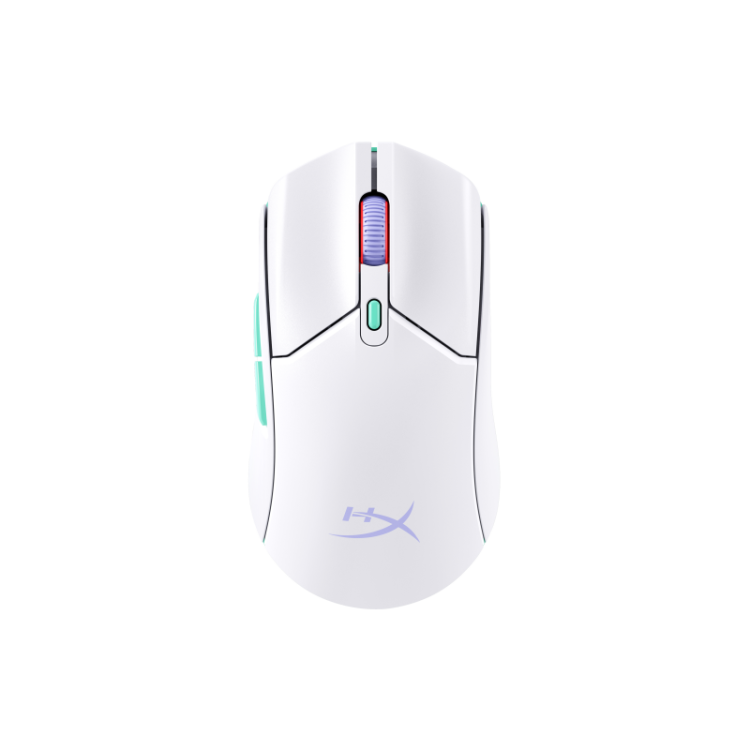 HyperX - Pulsefire Haste 2 Core inalámbricos: ratón gaming (blanco/verde/púrpura)