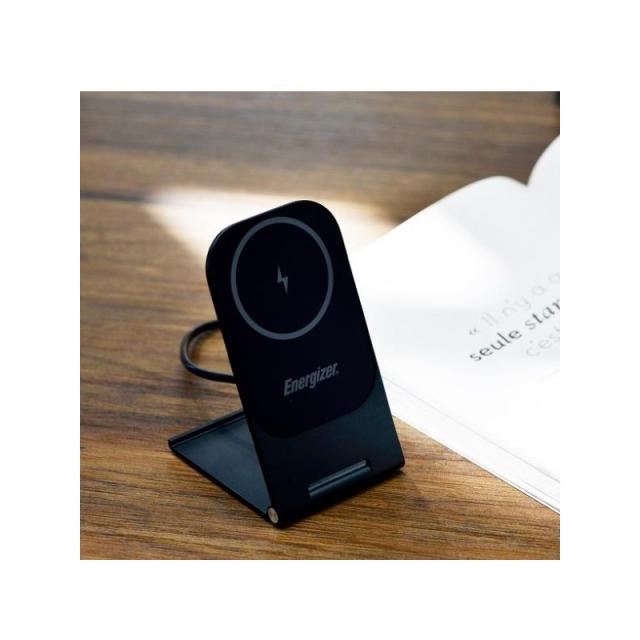 Energizer - WCP102 cargador de dispositivo móvil Smartphone Aluminio, Negro Cargador inalámbrico Auto