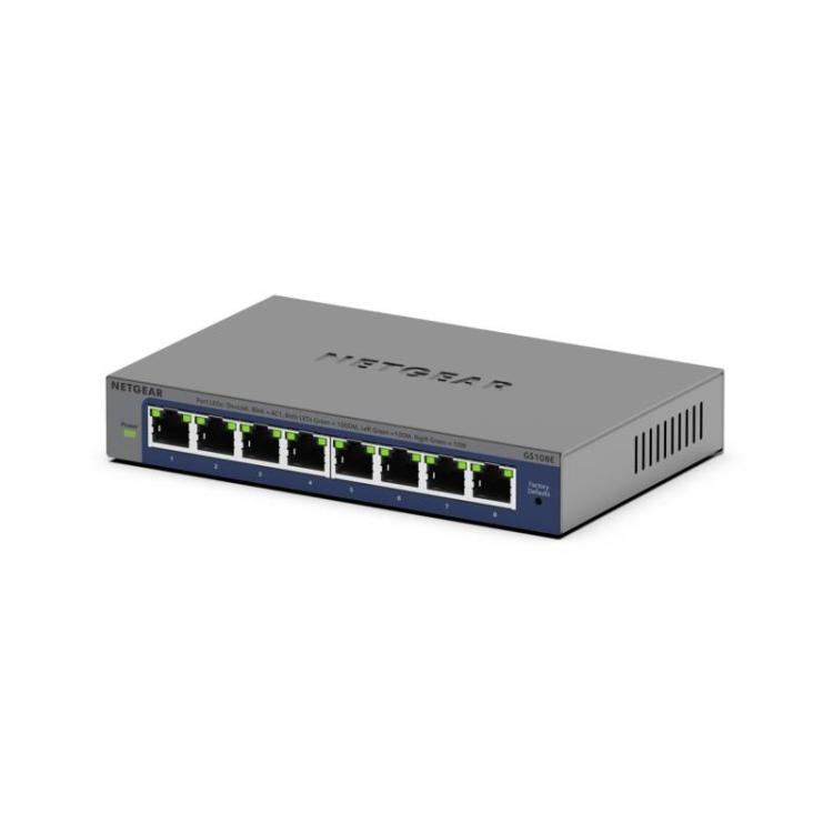 NETGEAR - GS108Ev4 No administrado L2/L3 Gigabit Ethernet (10/100/1000) Gris