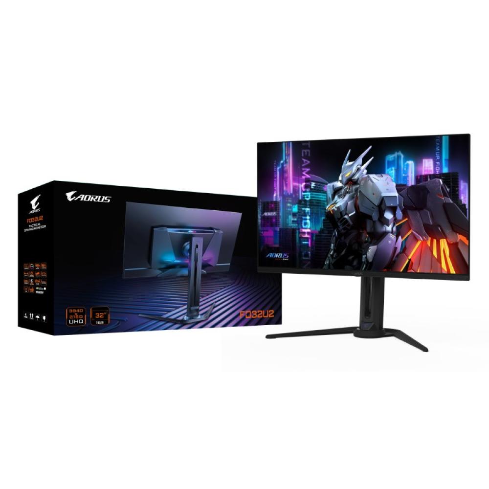 GIGABYTE - AORUS Monitor de juegos OLED FO32U2 de 32” - 3840 x 2160 (UHD), 240Hz, 0.03ms, KVM, 250 cd/m², FreeSync Premium Pro,