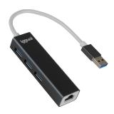 iggual - Hub USB-A 3 puertos USB 3.0 + RJ45 Gigabit