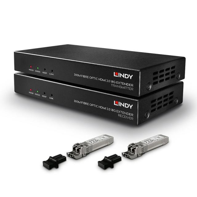 Lindy - 38174 extensor audio/video Transmisor y receptor de señales AV Negro