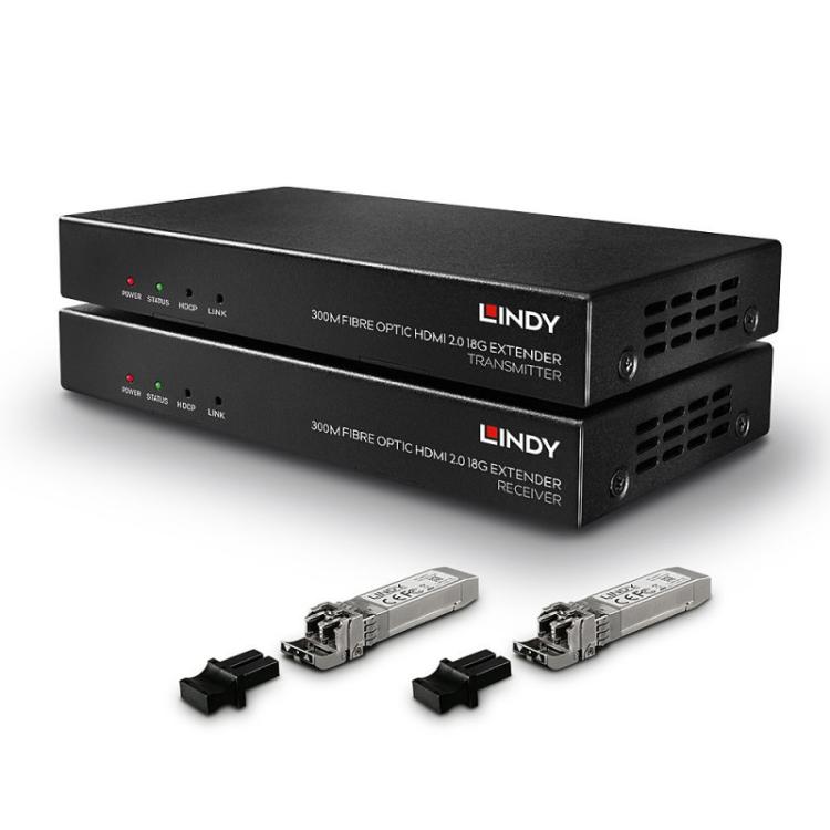 Lindy - 38174 extensor audio/video Transmisor y receptor de señales AV Negro