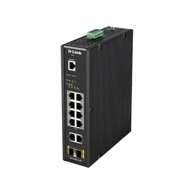 D-Link - DIS-200G-12PS switch Gestionado L2 Gigabit Ethernet (10/100/1000) Energía sobre Ethernet (PoE) Negro