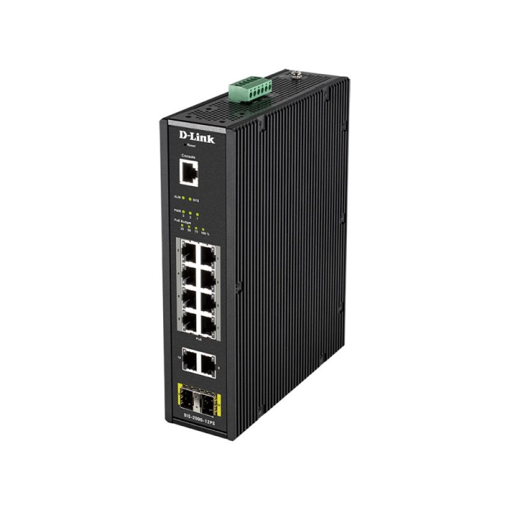 D-Link - DIS-200G-12PS switch Gestionado L2 Gigabit Ethernet (10/100/1000) Energía sobre Ethernet (PoE) Negro