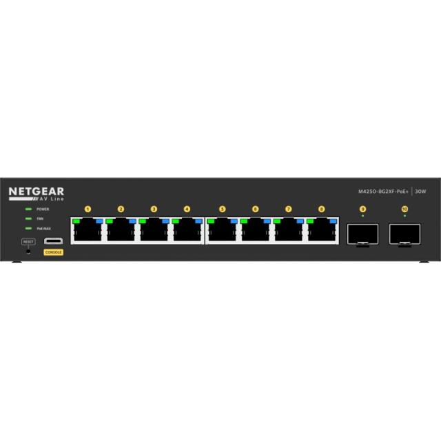 NETGEAR - GSM4210PX-100EUS switch Gestionado L2/L3 Gigabit Ethernet (10/100/1000) Energía sobre Ethernet (PoE) Negro