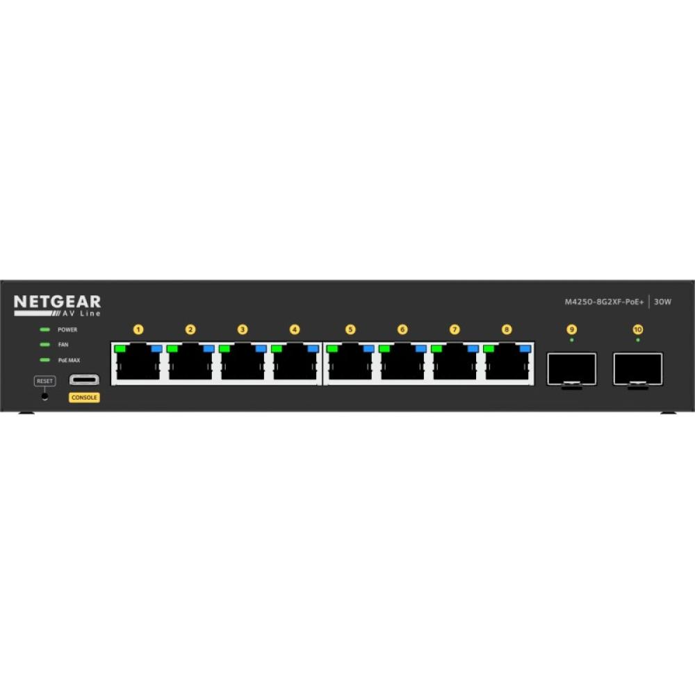 NETGEAR - GSM4210PX-100EUS switch Gestionado L2/L3 Gigabit Ethernet (10/100/1000) Energía sobre Ethernet (PoE) Negro