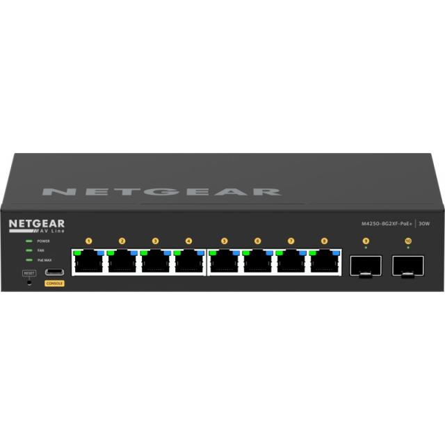 NETGEAR - GSM4210PX-100EUS switch Gestionado L2/L3 Gigabit Ethernet (10/100/1000) Energía sobre Ethernet (PoE) Negro