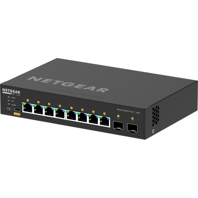 NETGEAR - GSM4210PX-100EUS switch Gestionado L2/L3 Gigabit Ethernet (10/100/1000) Energía sobre Ethernet (PoE) Negro
