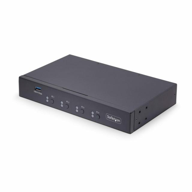 StarTech.com - Switch KM/USB 4 Puertos con Conmutación por Ratón - Conmutador KM USB 3.0 de Teclado y Ratón para 4 Ordenadores -