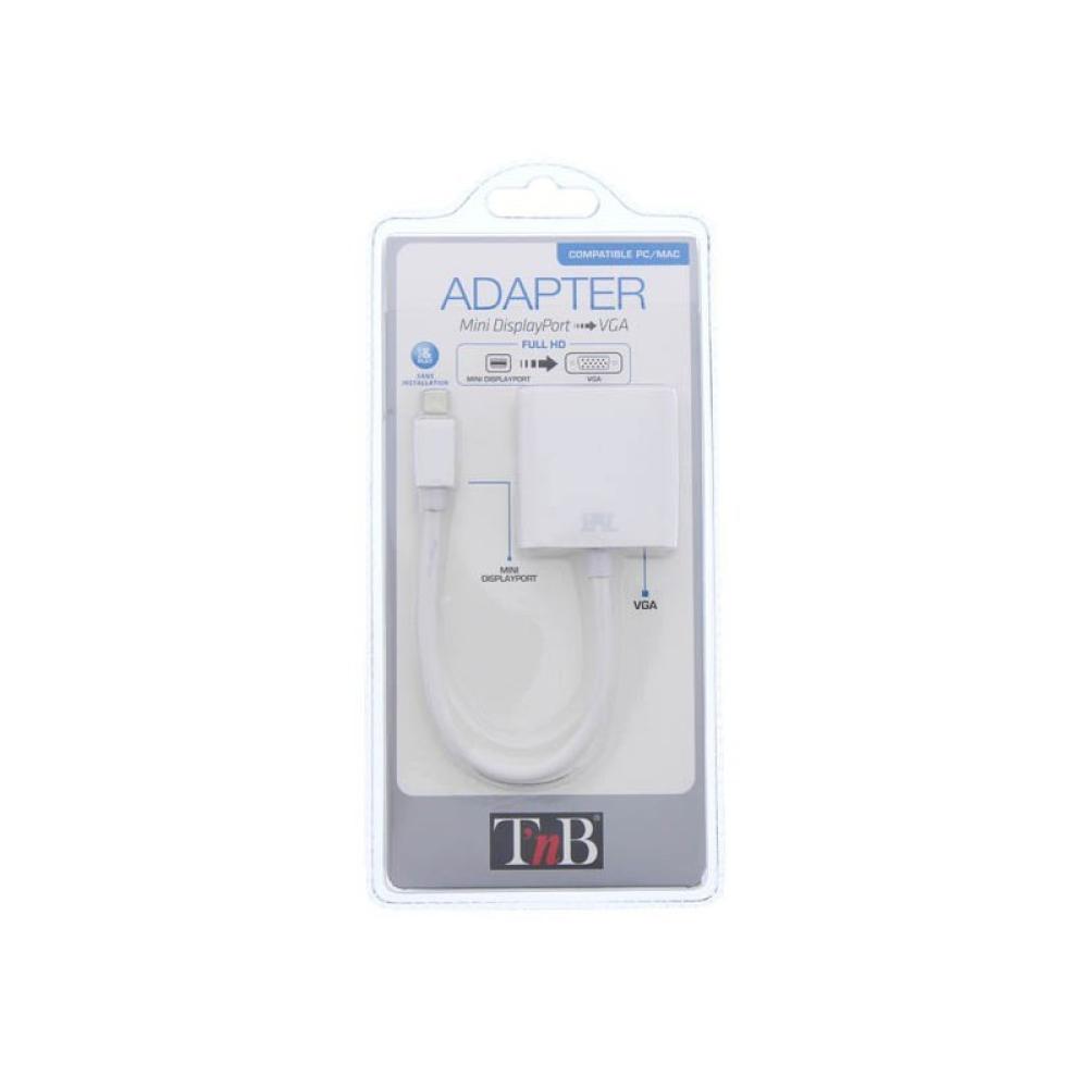 T''nB - MIDPVGA adaptador de cable de vídeo VGA (D-Sub) Mini DisplayPort Blanco