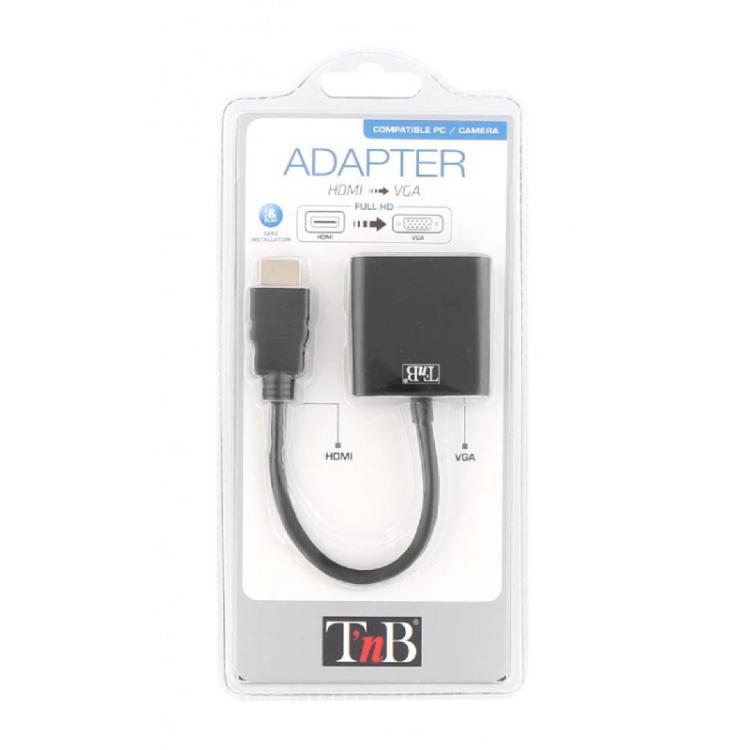 T''nB - HDMIVGA adaptador de cable de vídeo VGA (D-Sub) HDMI tipo A (Estándar) Negro