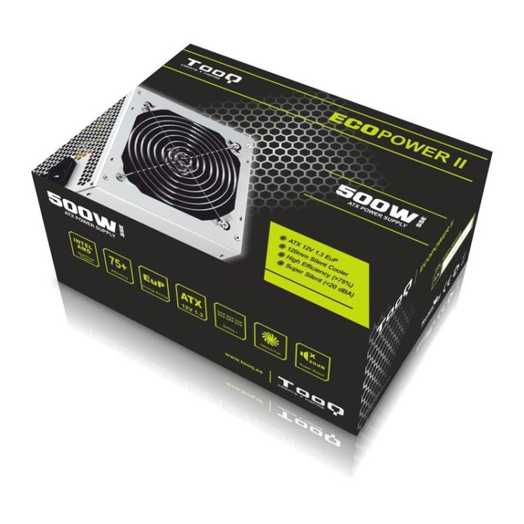 TooQ - TQEP-500SSE unidad de fuente de alimentación 500 W 24-pin ATX ATX Plata