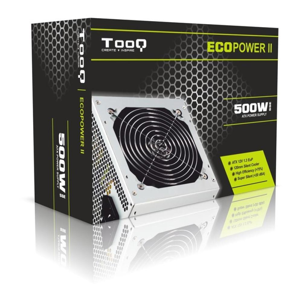 TooQ - TQEP-500SSE unidad de fuente de alimentación 500 W 24-pin ATX ATX Plata