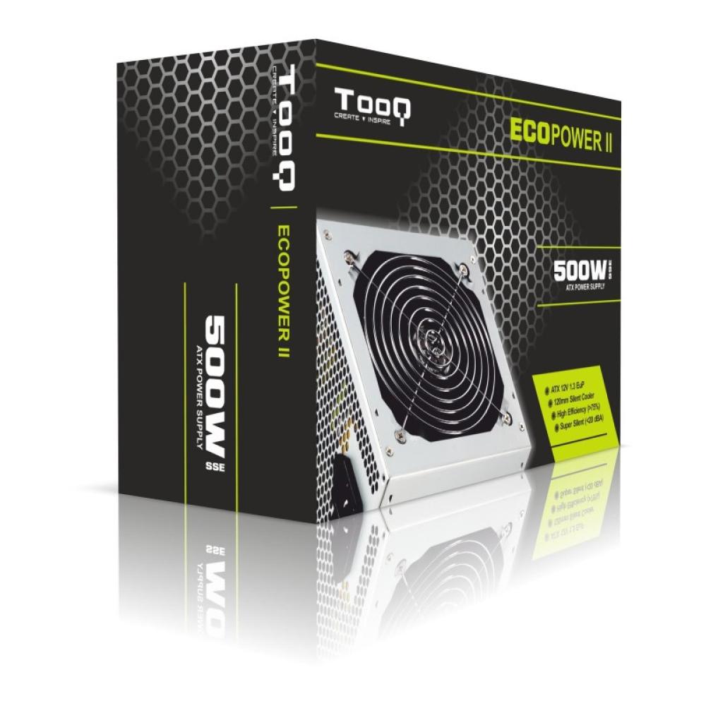 TooQ - TQEP-500SSE unidad de fuente de alimentación 500 W 24-pin ATX ATX Plata