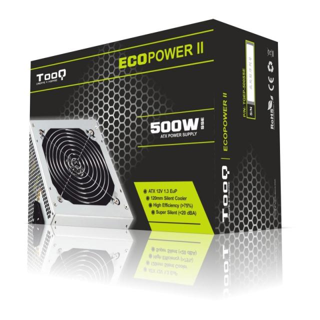 TooQ - TQEP-500SSE unidad de fuente de alimentación 500 W 24-pin ATX ATX Plata