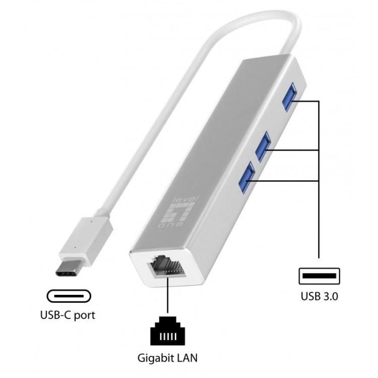 LevelOne - USB-0504 adaptador y tarjeta de red Ethernet 1000 Mbit/s