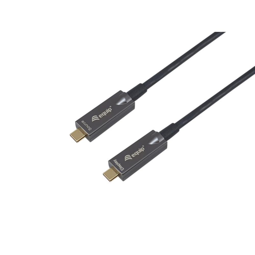 Equip - 119462 Cable óptico activo USB-C a C, M/M, 10m, PD 60W, 4K/60Hz, 10Gbps, Vídeo+Datos+PD