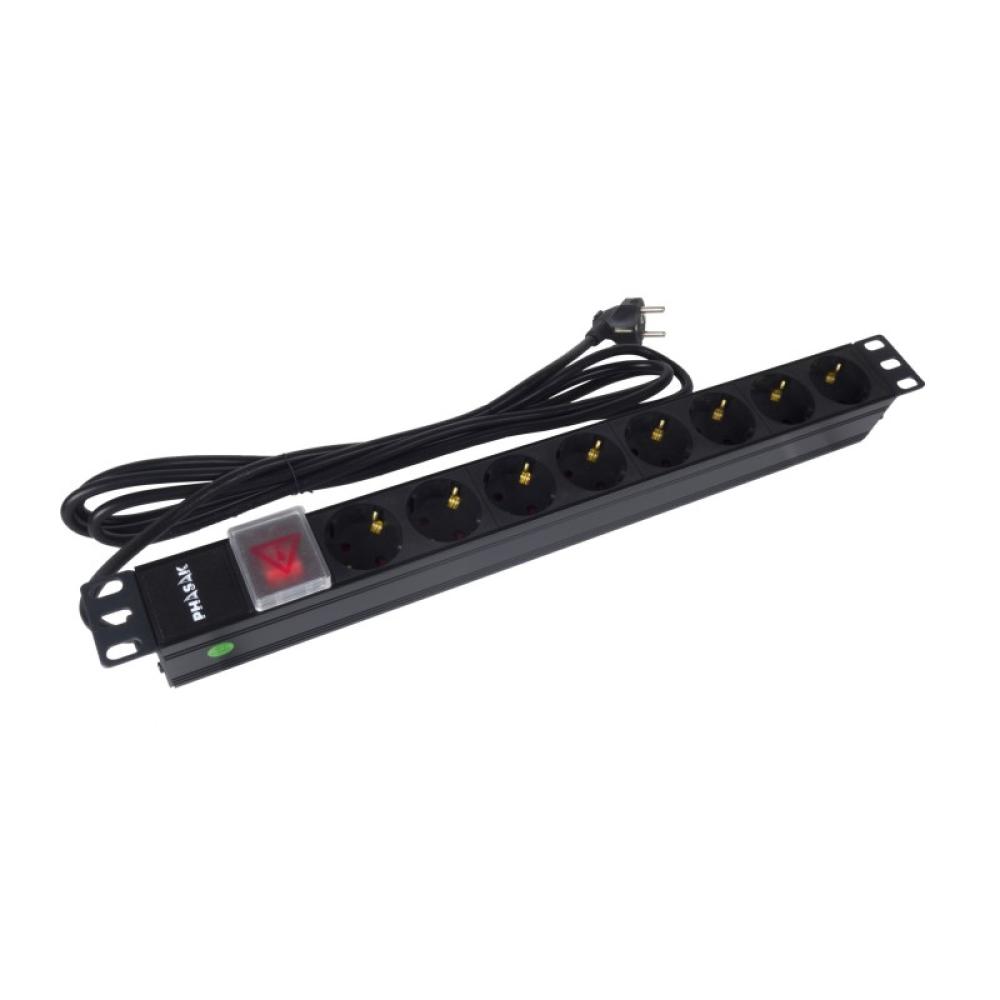 Phasak - Regleta 19" 8 tomas SFO C14 con interruptor 3 m - BNS 1520