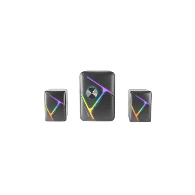 Mars Gaming - MS-H21, Altavoces Gaming RGB 2.1 y Subwoofer 35W, Sistema Drivers Invertidos 3D Surround, Altavoces Compac - MSH21