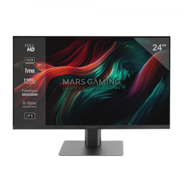 Mars Gaming - MV-24, Monitor 24” IPS FHD 120Hz, HDR10 1ms, FreeSync y G-SYNC, Monitor PC con Altavoces Integrados, Inclin - MV24