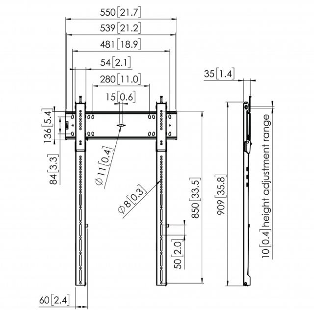 Vogel''s - PFW 6815 2,54 m (100") Negro