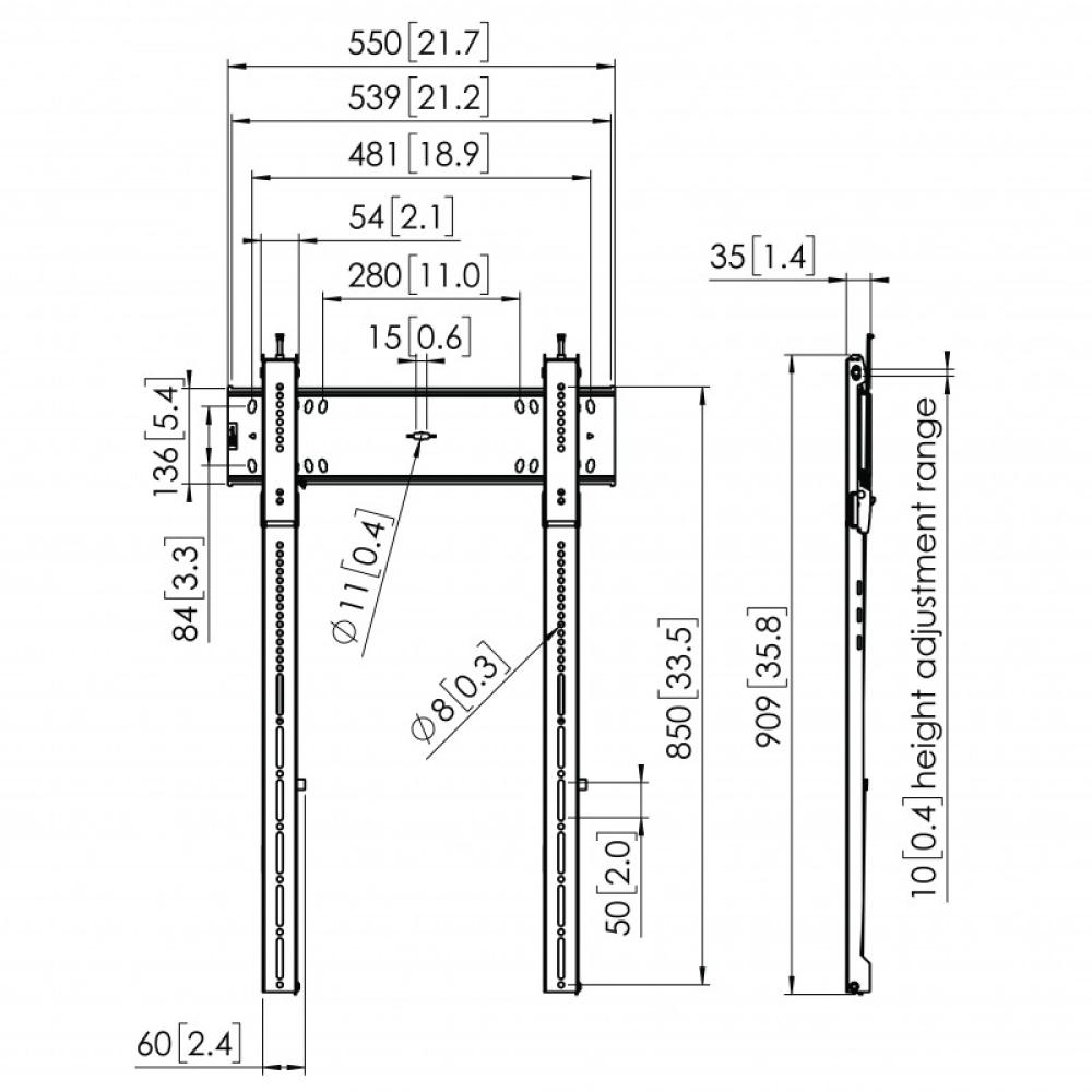 Vogel''s - PFW 6815 2,54 m (100") Negro