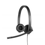 Logitech - H570e Auriculares Alámbrico Diadema Oficina/Centro de llamadas USB tipo A Negro
