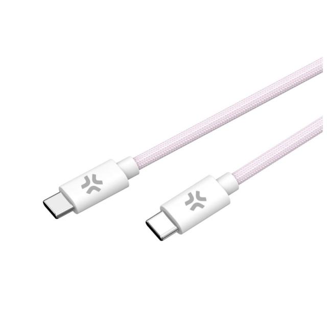 Celly - USBCUSBCCOTTPK cable USB 1,5 m USB C Rosa, Blanco