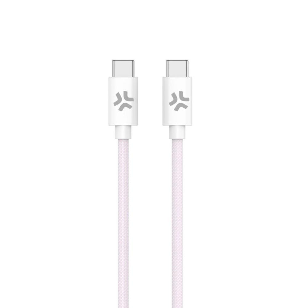 Celly - USBCUSBCCOTTPK cable USB 1,5 m USB C Rosa, Blanco