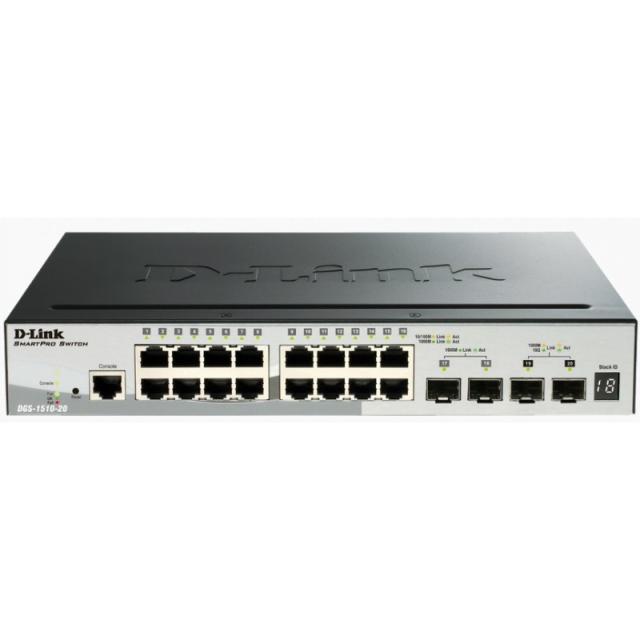 D-Link - DGS-1510-20 switch Gestionado L3 Gigabit Ethernet (10/100/1000) Negro