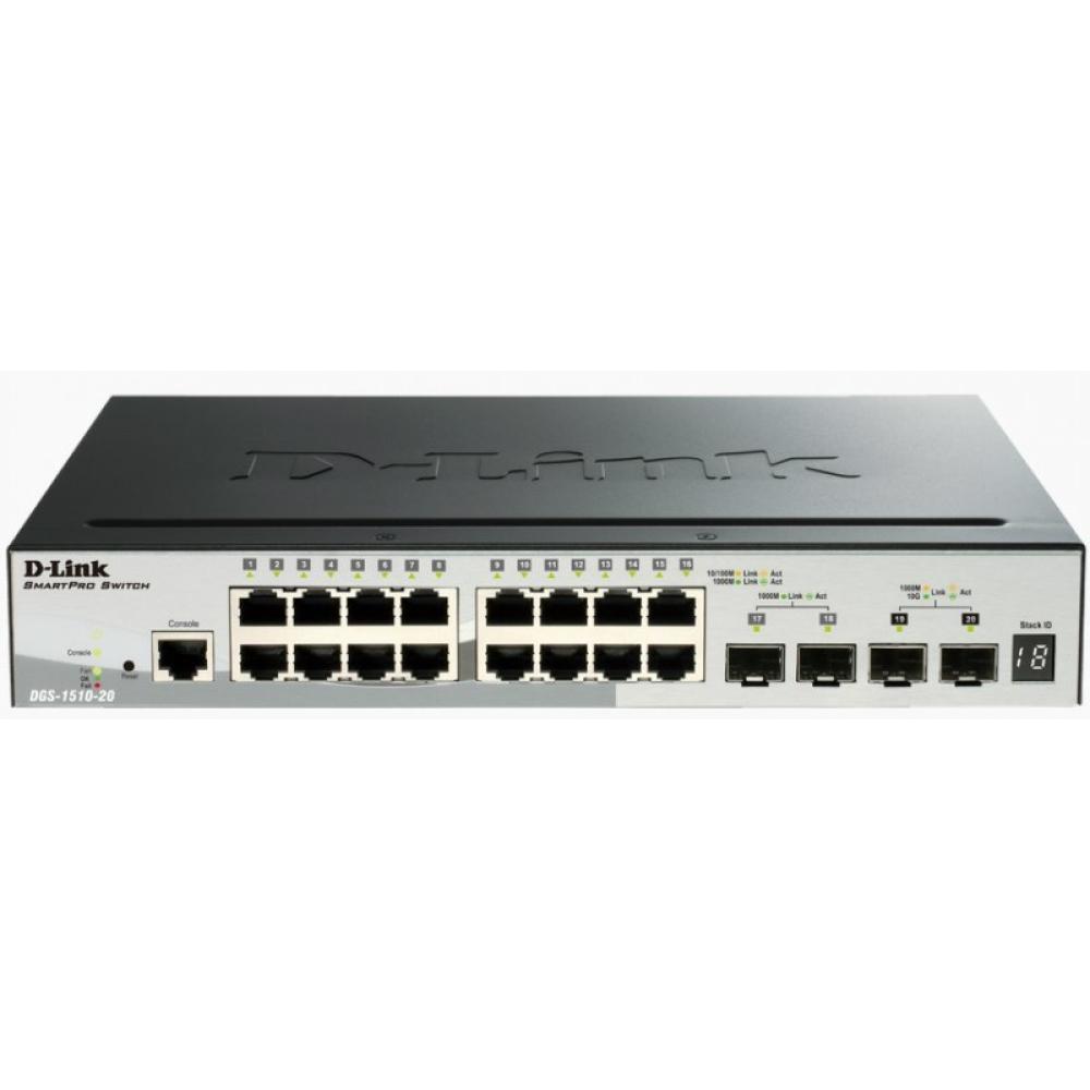 D-Link - DGS-1510-20 switch Gestionado L3 Gigabit Ethernet (10/100/1000) Negro