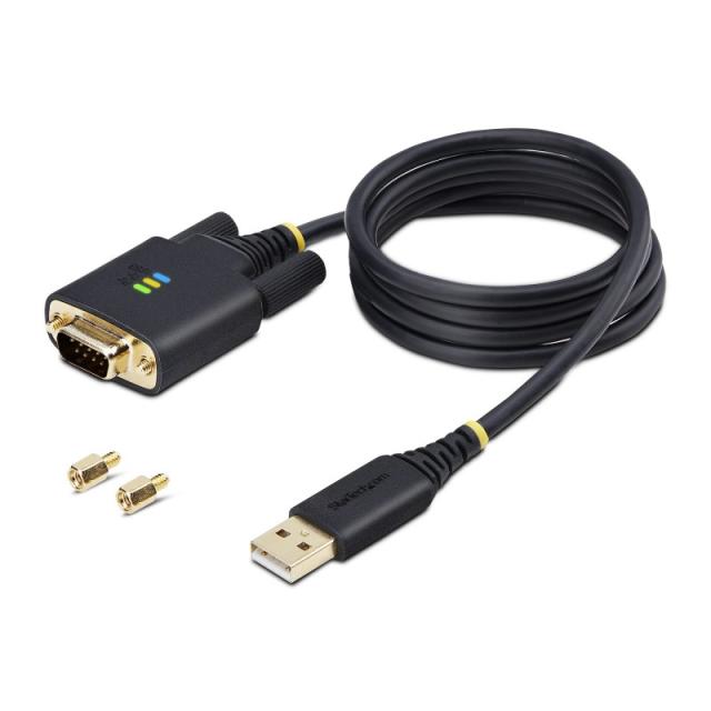 StarTech.com - Cable Adaptador USB a Serie de 1m - Serial - Retención COM - FTDI - Adaptador USB-A a DB9 RS232 - con Tornillos D